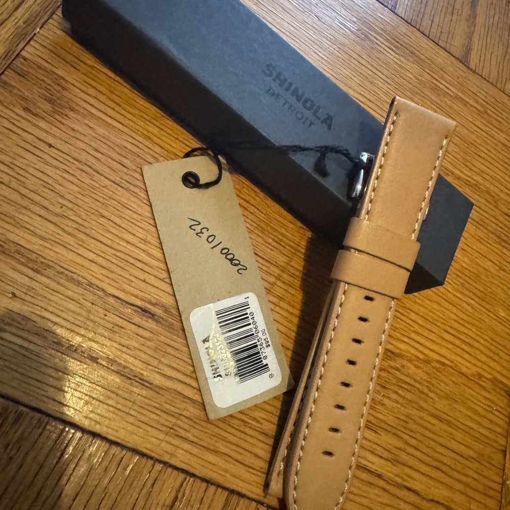 Shinola Tan Leather Watch Band NWT